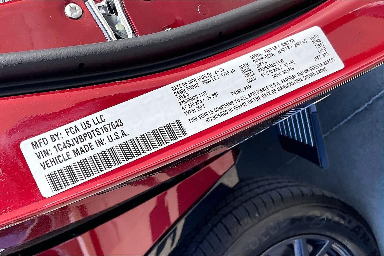 New 2026 Velvet Red Pearl-Coat Exterior Paint Jeep Limited Altitude image 20