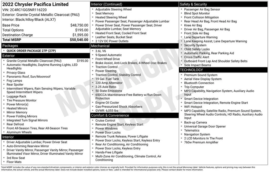 Used 2022 Gray Chrysler Limited image 2