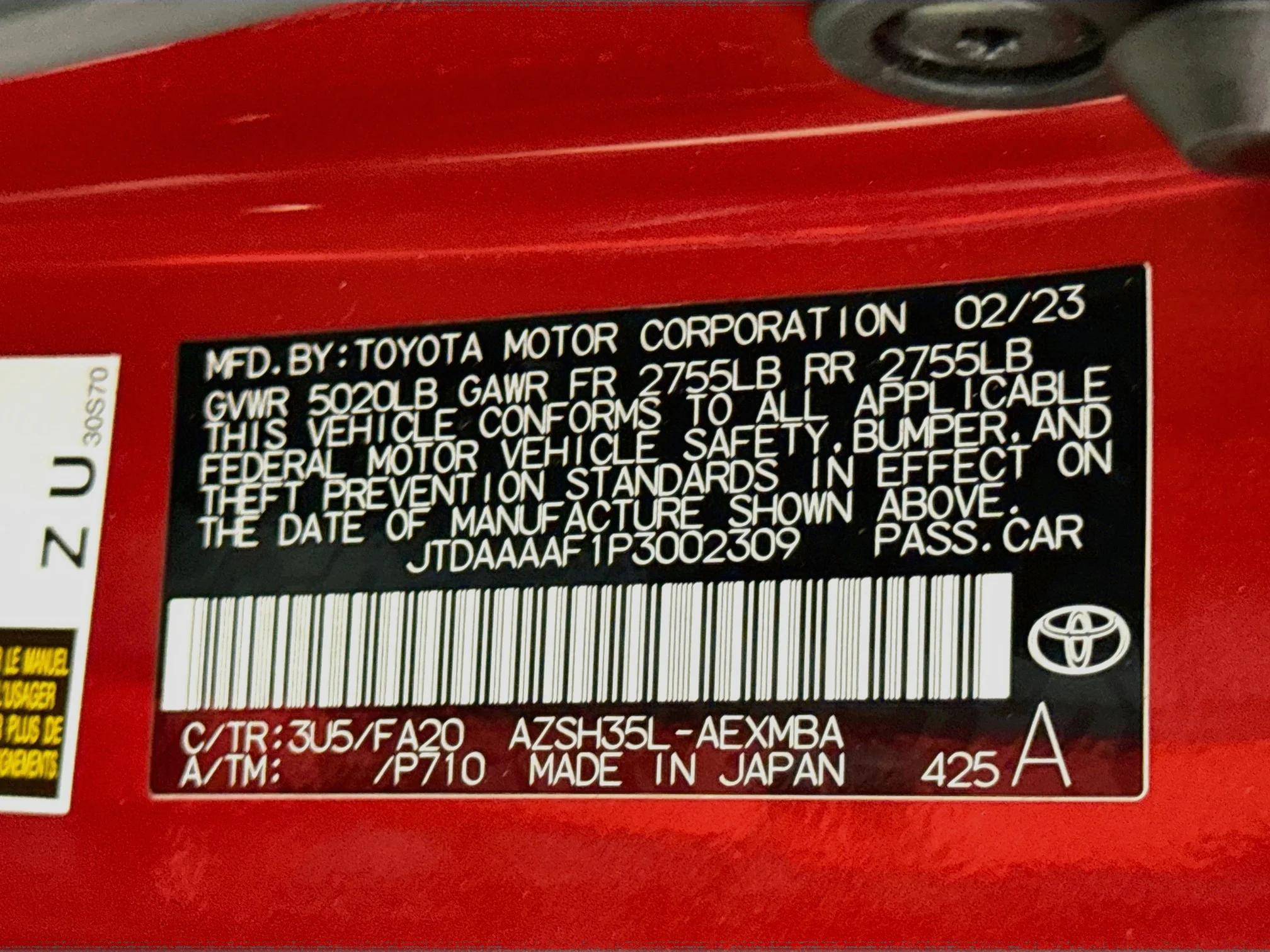 Used 2023 Supersonic Red Toyota XLE image 30