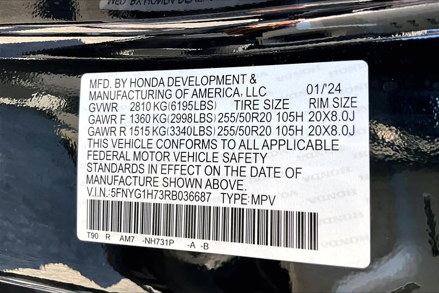 Used 2024 Crystal Black Pearl Honda Touring image 35