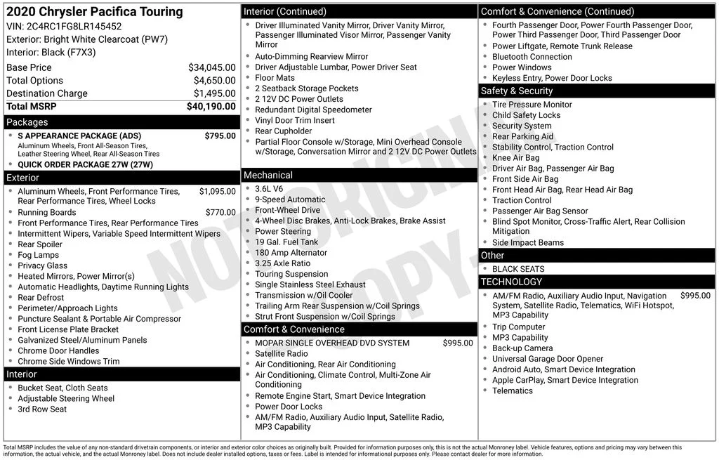 Used 2020 White Chrysler Touring image 7