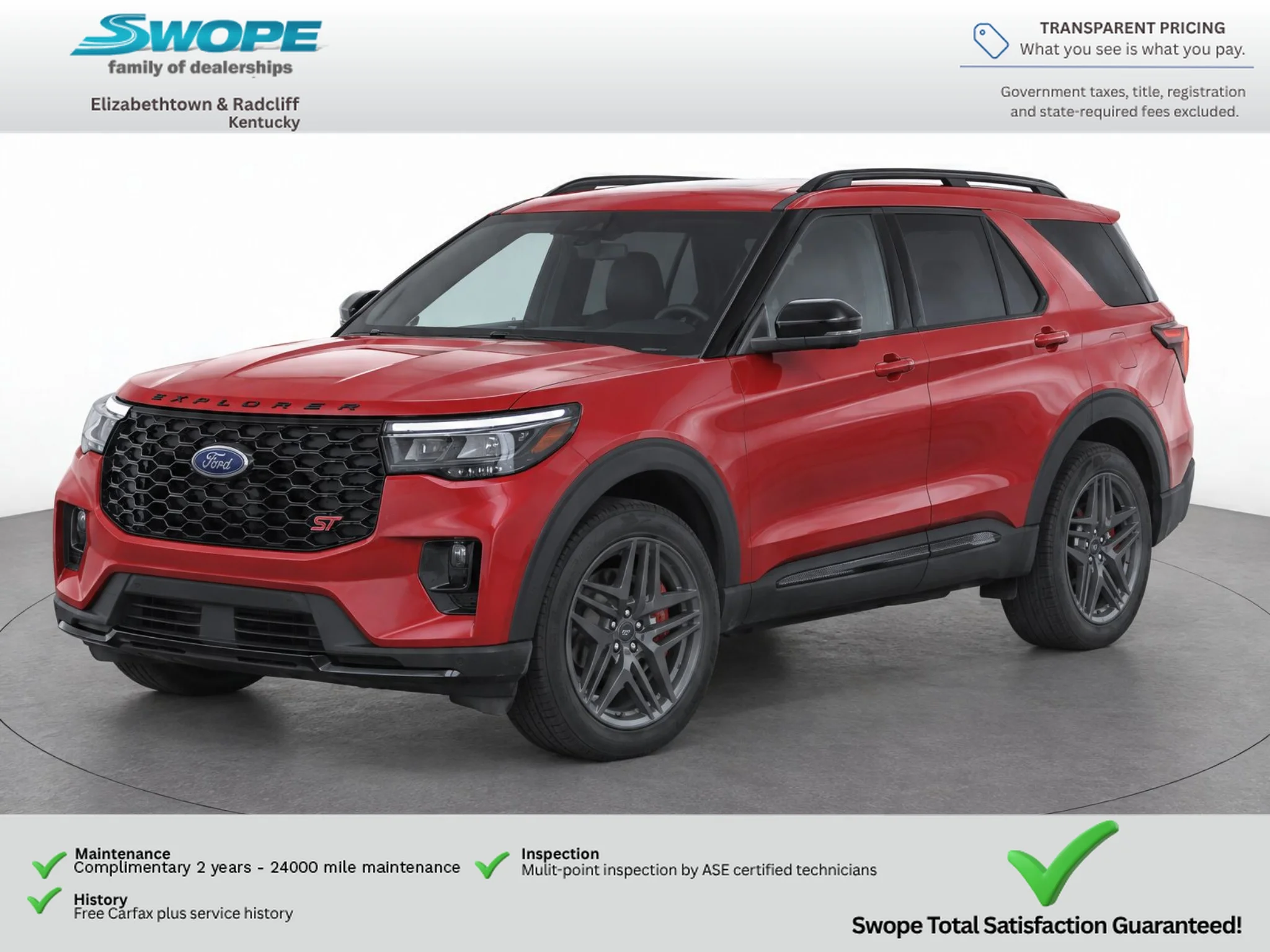 Used 2025 Rapid Red Metallic Tinted Clearcoat Ford ST image 1