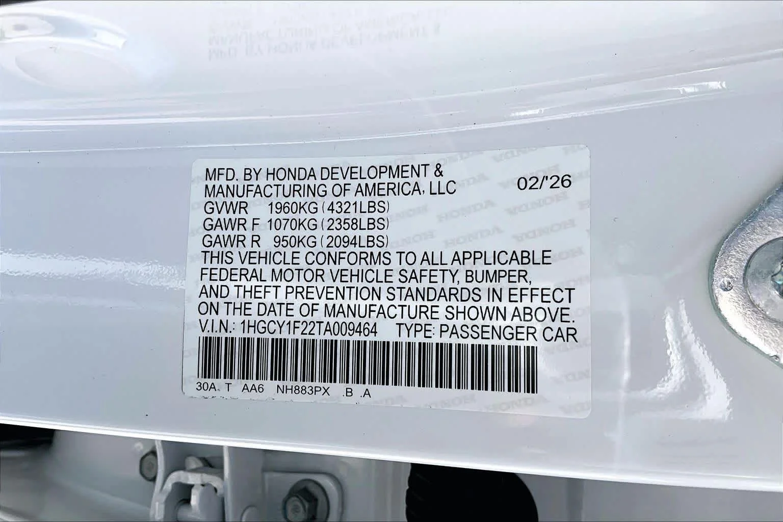 New 2026 Platinum White Pearl Honda LX image 21