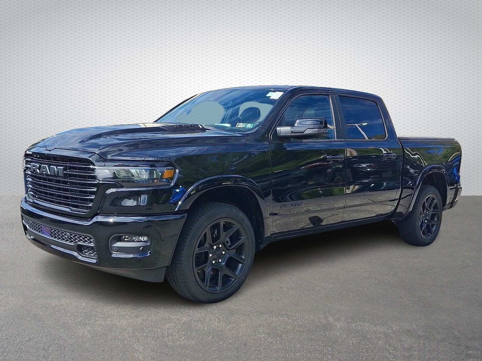 New 2026 Diamond Black Crystal Pearl-Coat Exterior Paint RAM Laramie Crew Cab 4x4 5