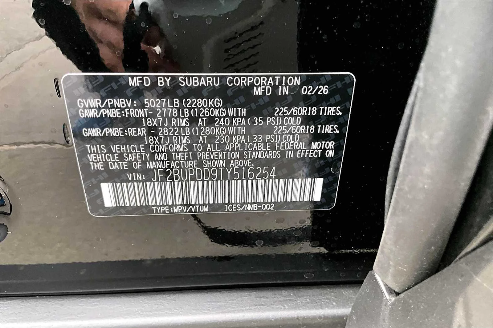 New 2026 Crystal Black Silica Subaru Limited image 18
