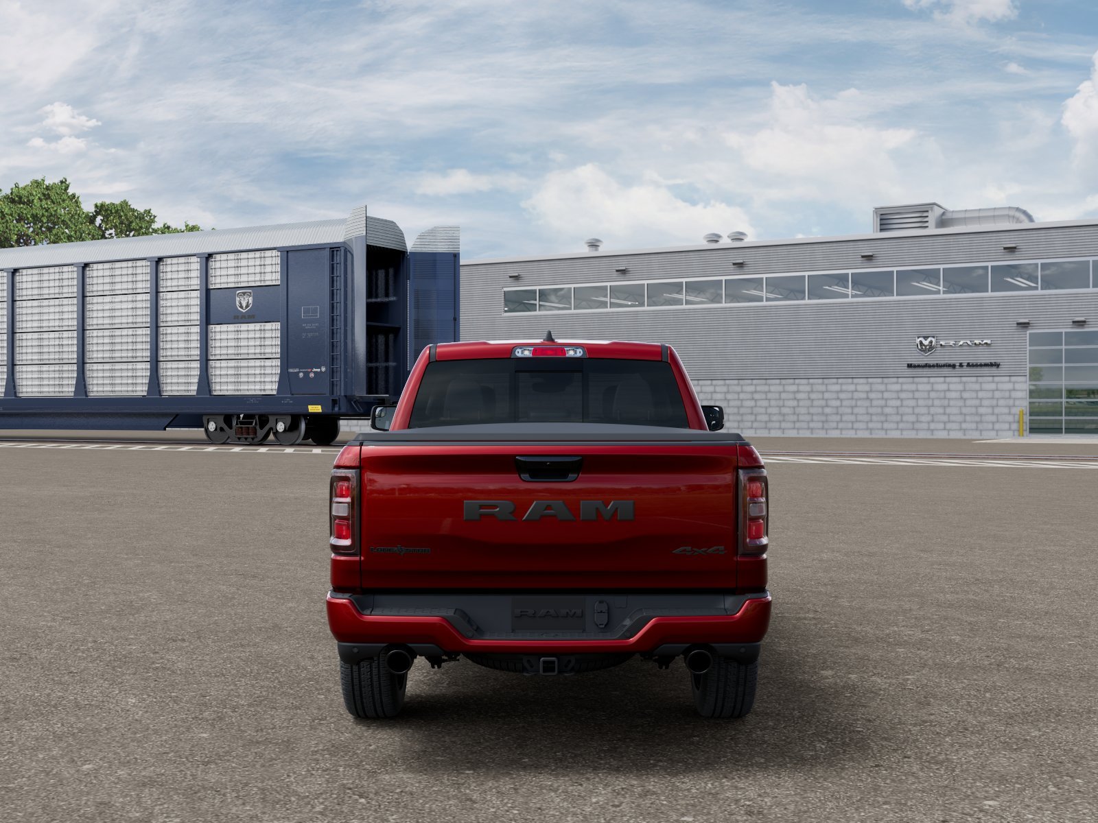New 2027 Molten Red Pearl-Coat Exterior Paint RAM Lone Star Night Edition image 7
