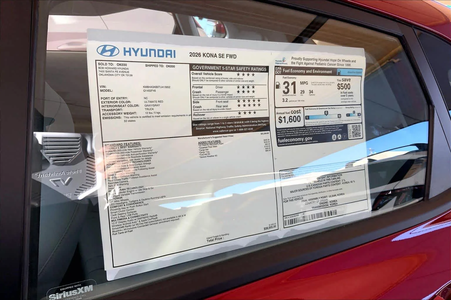 New 2026 Ultimate Red Metallic Hyundai SE image 18