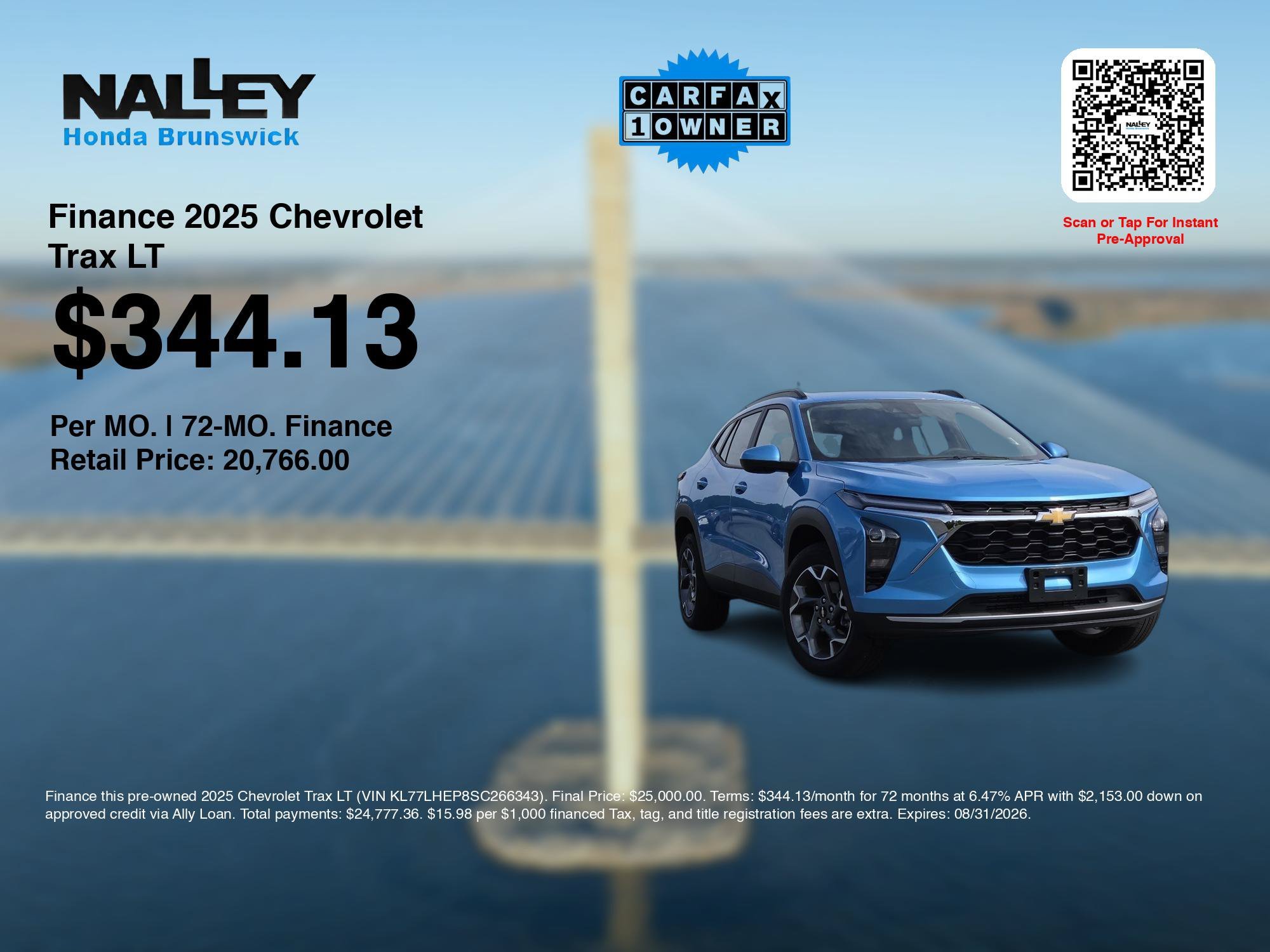 Used 2025 Marina Blue Metallic Chevrolet LT image 3