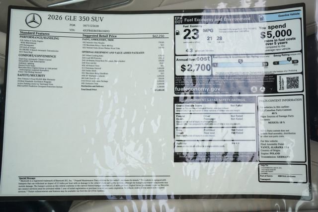 New 2026 Selenite Grey Metallic Mercedes-Benz GLE 350 image 60