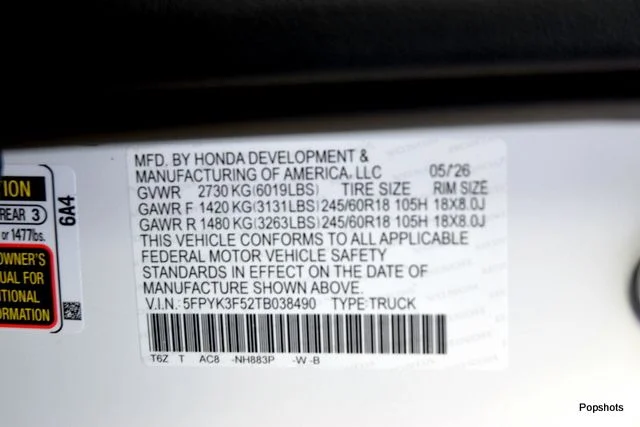 New 2026 Platinum White Honda RTL image 20