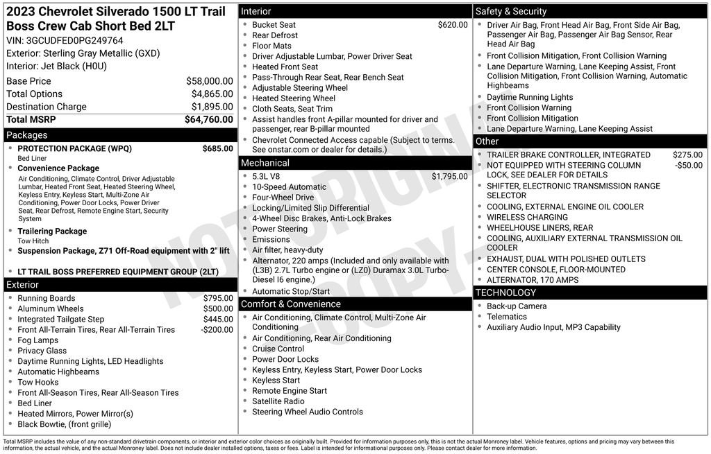 Used 2023 Gray Chevrolet LT Trail Boss image 6