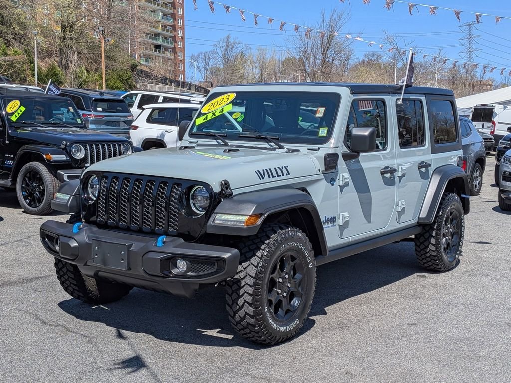 Certified 2023 Jeep Wrangler 4xe Willys 4XE with VIN 1C4JJXN6XPW651408 for sale in Yonkers, NY