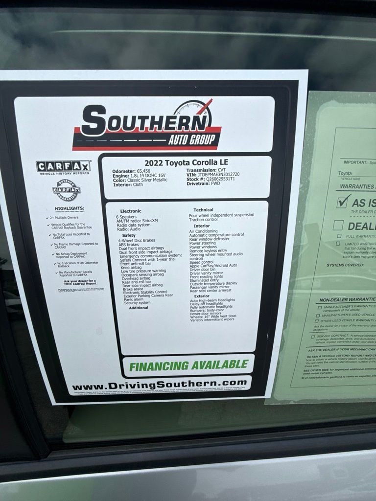 Used 2022 Silver Toyota LE image 11