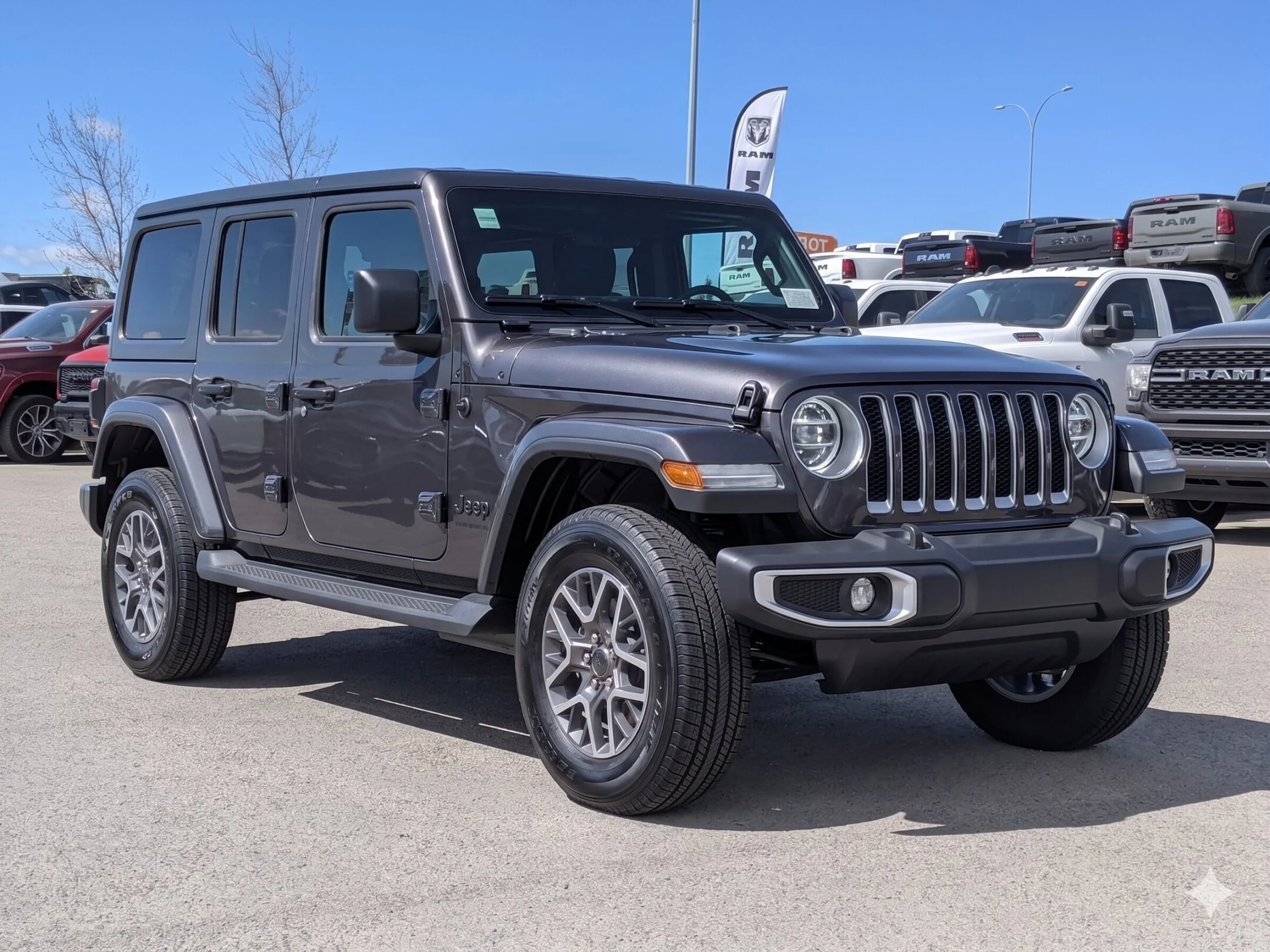 New 2026 Grey Jeep Sahara - - Body-Color Hard Top - Side Steps - Remote Start - Adaptive Cruise & More! image 2