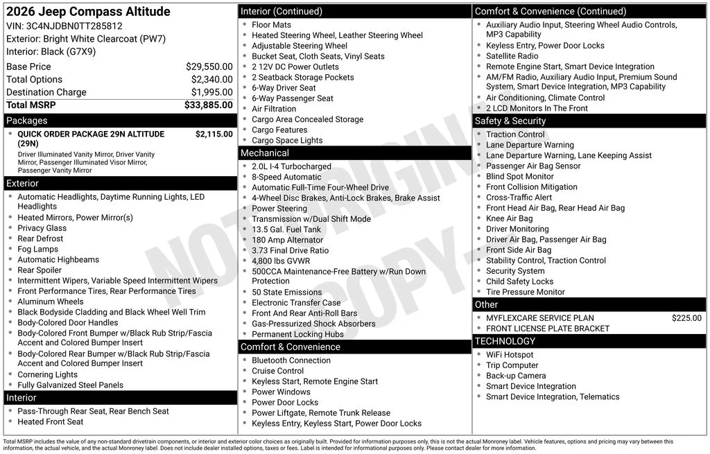New 2026 Bright White Clear-Coat Exterior Paint Jeep Latitude image 6
