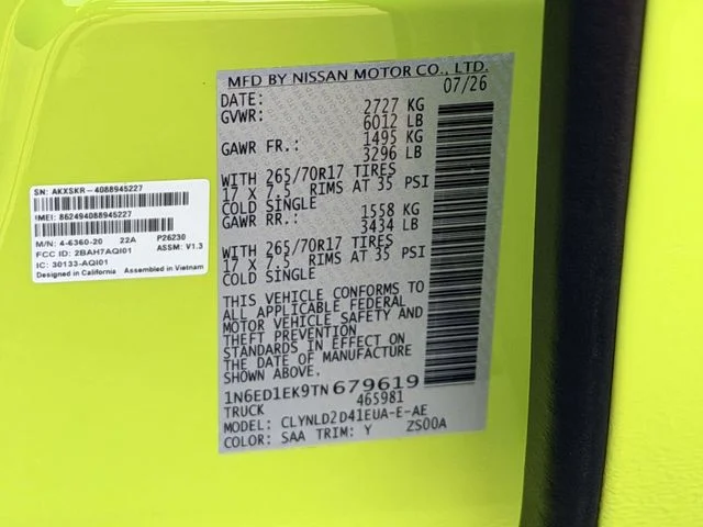 New 2026 Citrus Strike Nissan Crew Cab PRO-4X® image 25