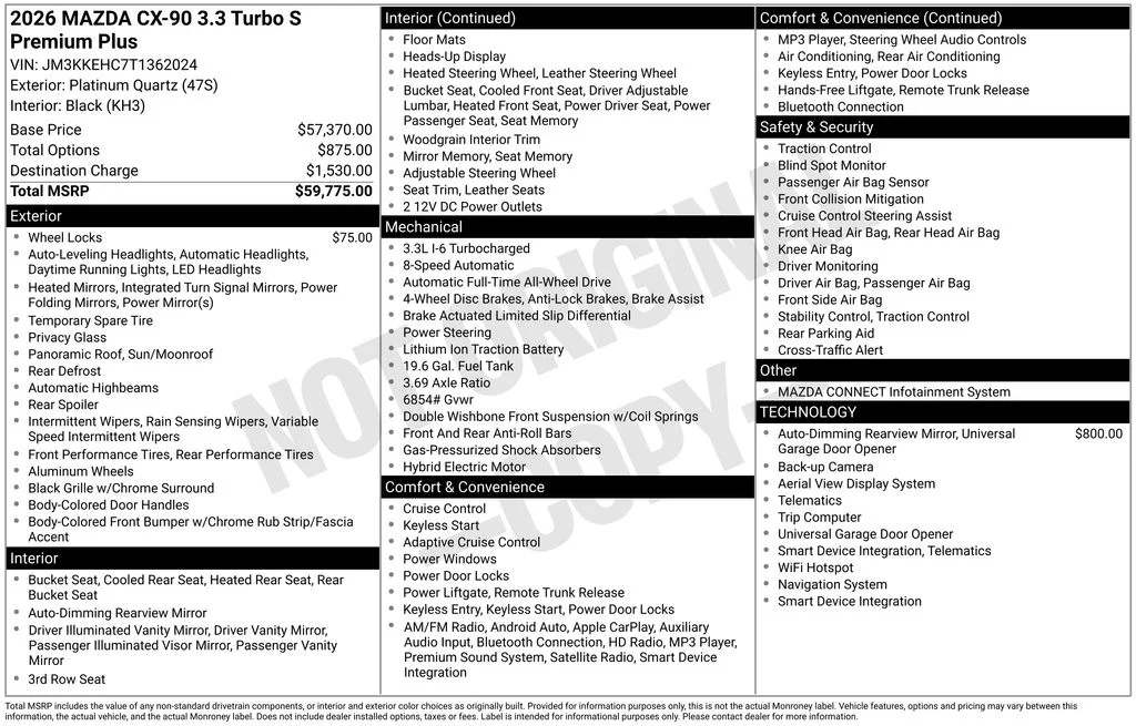 New 2026 Platinum Quartz Metallic Mazda 3.3 Turbo S Premium Plus image 6