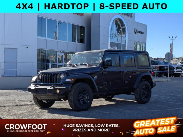 2026 Jeep Wrangler Sport - - Black Freedom Hardtop - 8-Spd Auto - 12.3 Uconnect 5 - Dana M200 Rear Axle & More!