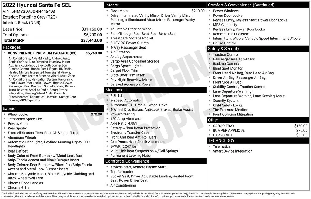 Used 2022 Gray Hyundai SEL image 17
