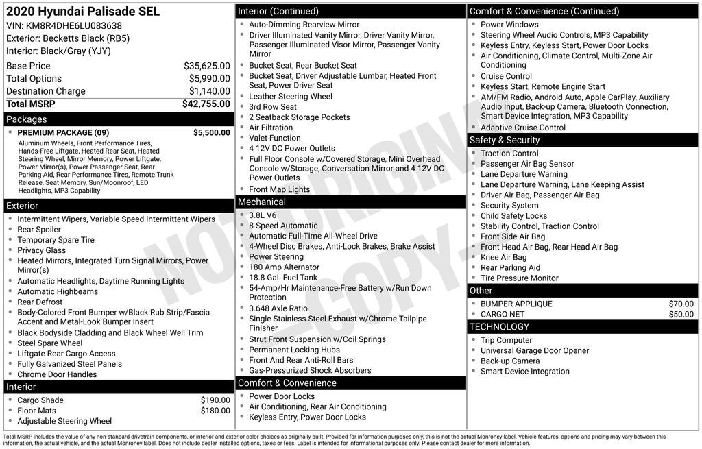 Used 2020 Black Hyundai SEL image 9