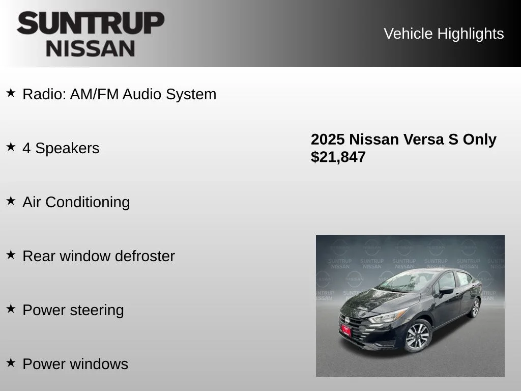2025 Nissan Versa Sedan S - Photo 8