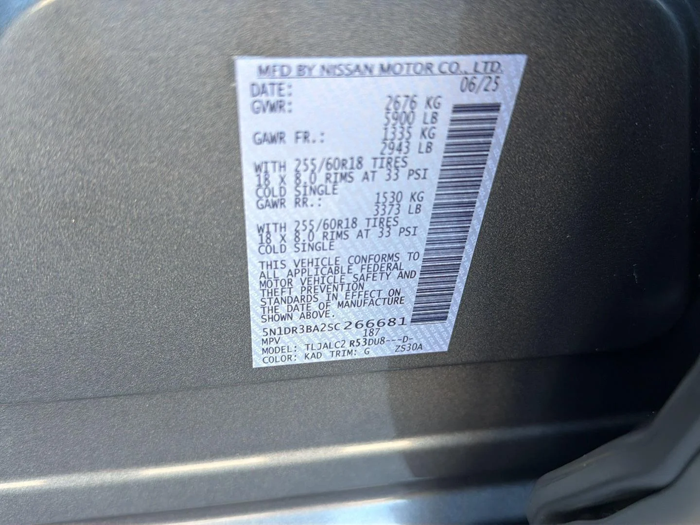 Used 2025 Gun Metallic Nissan SV image 43