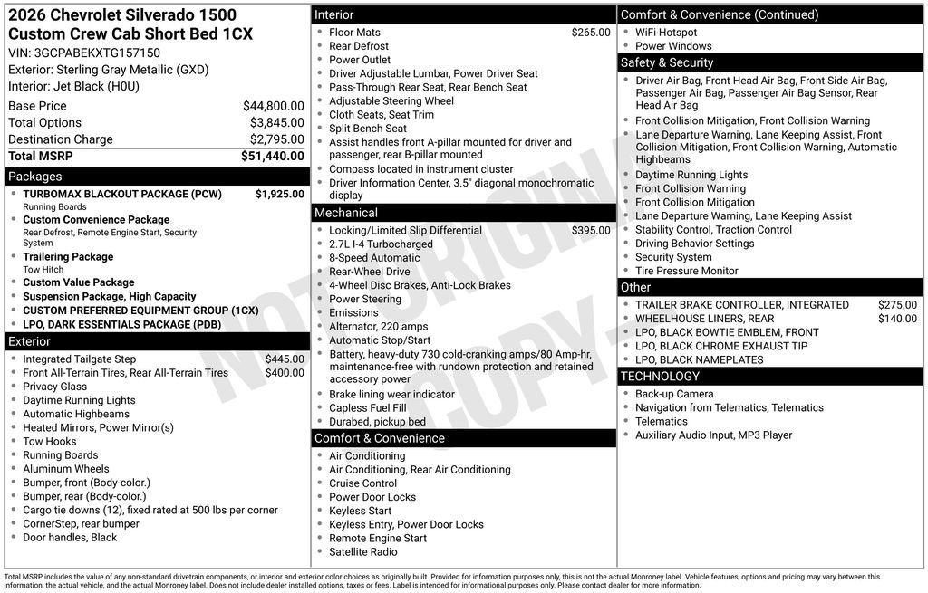 New 2026 Sterling Gray Metallic Chevrolet Custom image 5