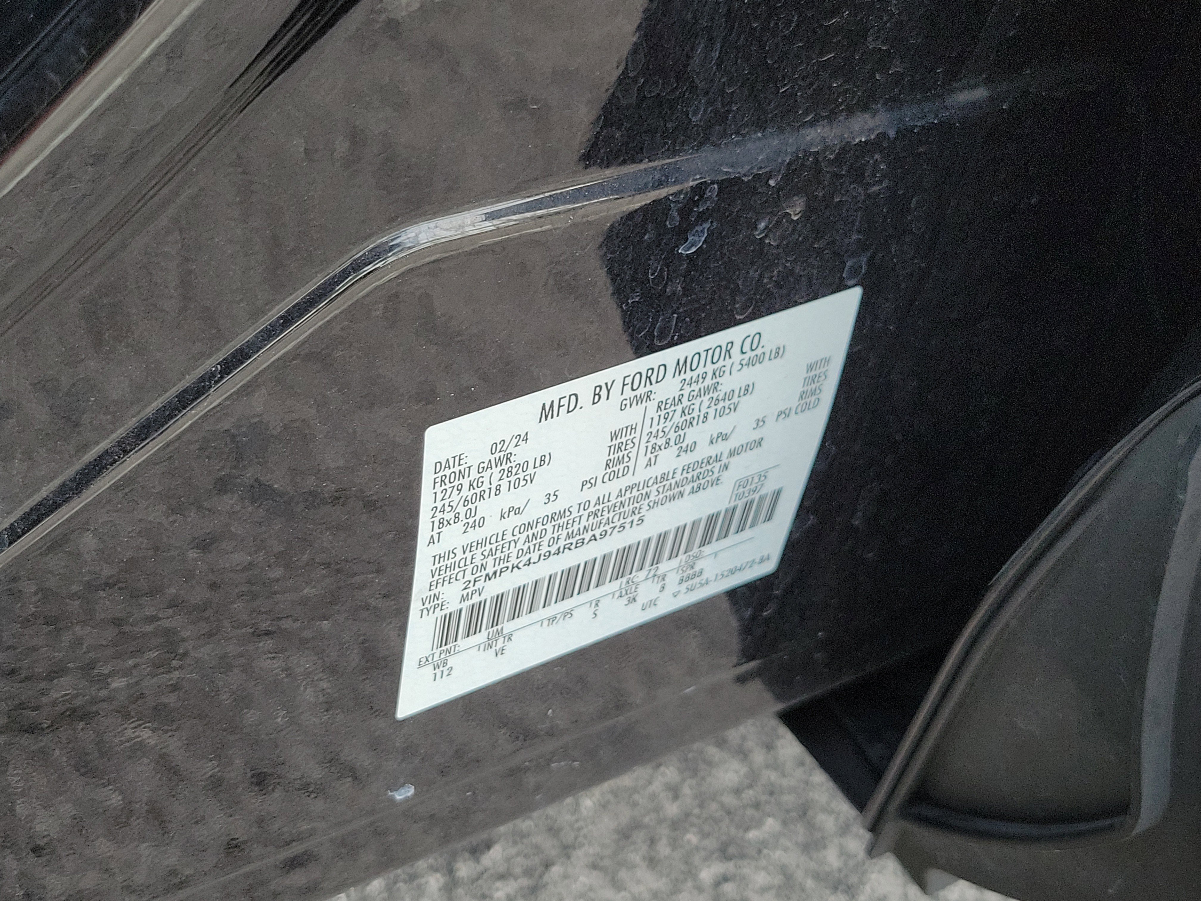 Used 2024 Agate Black Metallic Ford SEL image 9