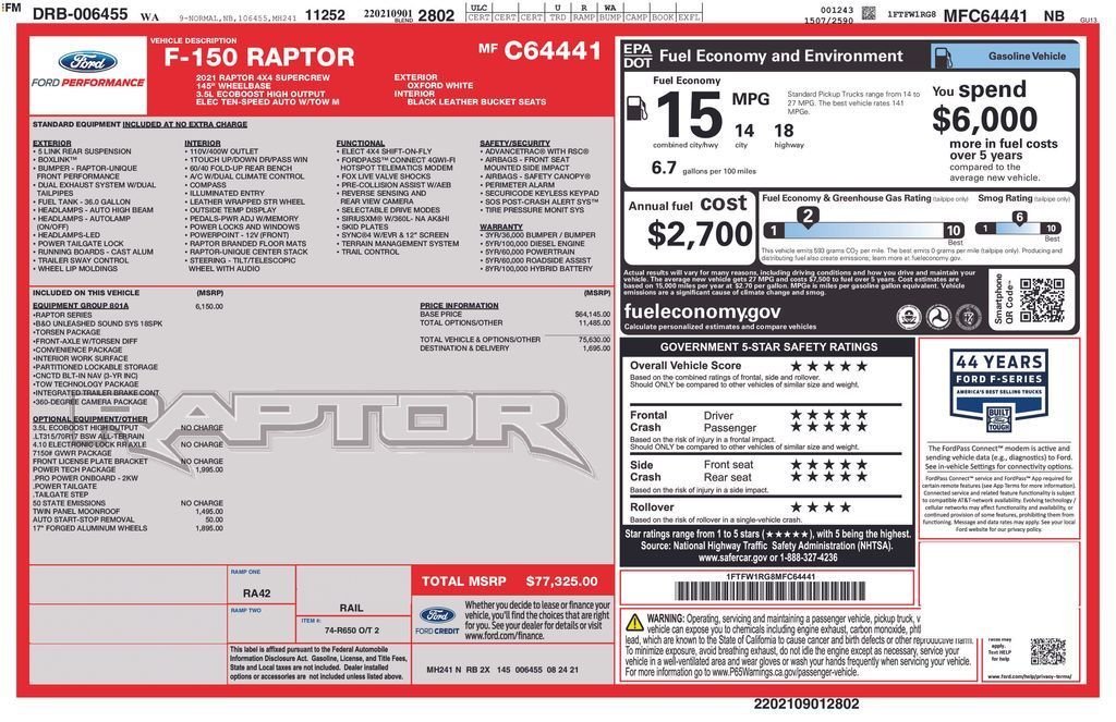 Used 2021 Oxford White Ford Raptor image 15