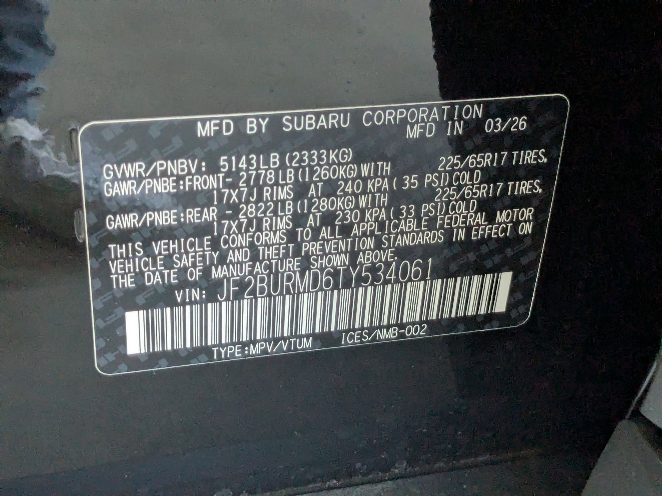 New 2026 CRYSTAL BLACK SILICA Subaru Wilderness image 16