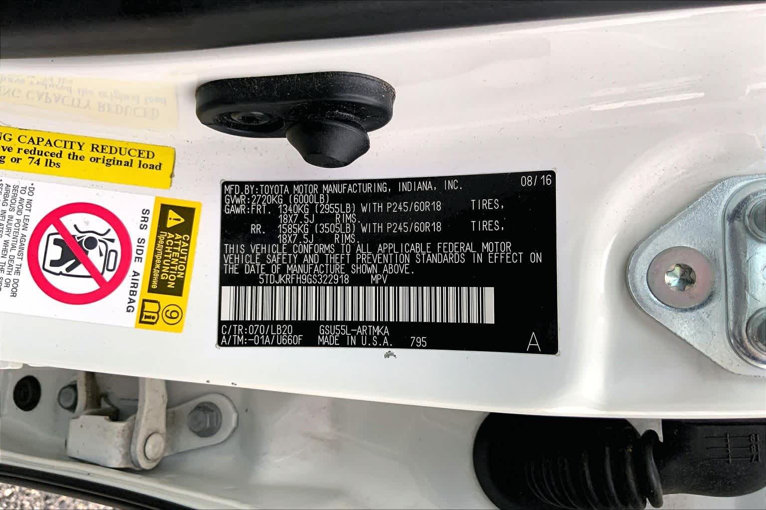 Used 2016 Blizzard Pearl Toyota XLE image 36