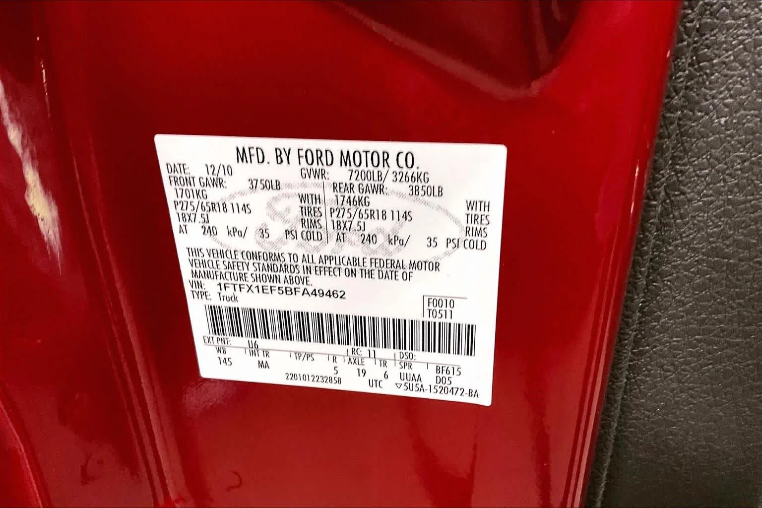 Used 2011 Red Candy Metallic Tinted Clearcoat Ford XLT image 35