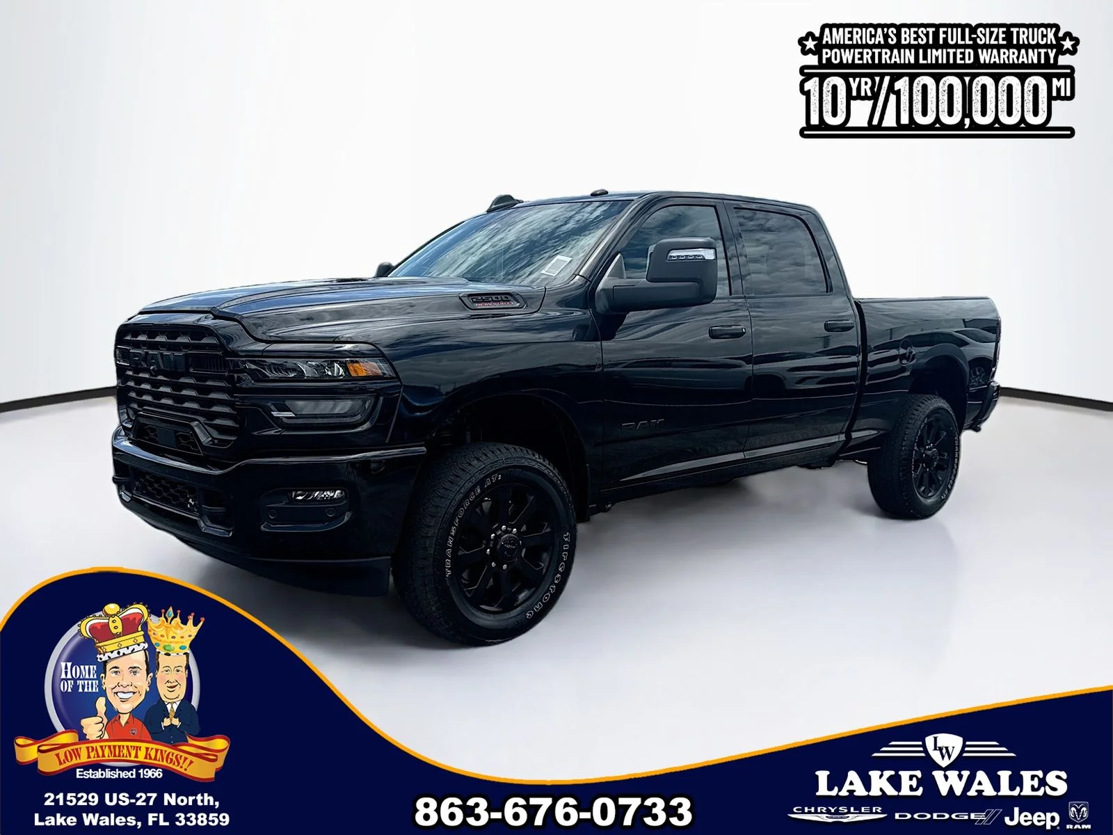 New 2026 Diamond Black Crystal Pearl-Coat Exterior Paint RAM BIG HORN image 2