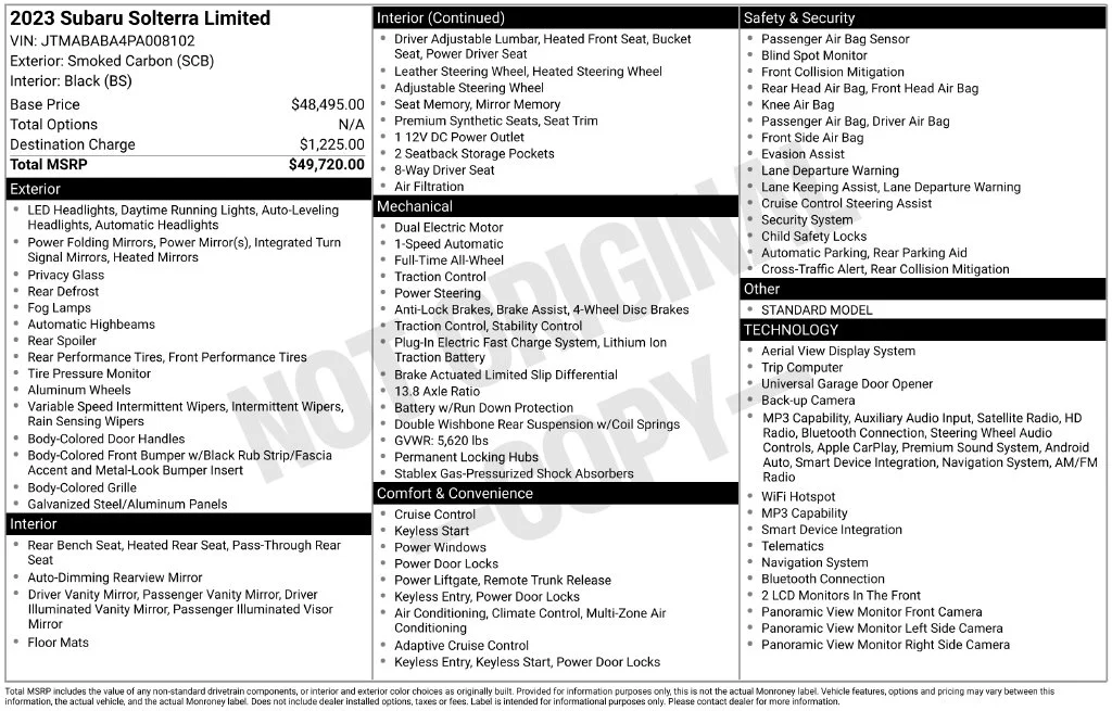 Certified Used 2023 Black Subaru Limited image 9