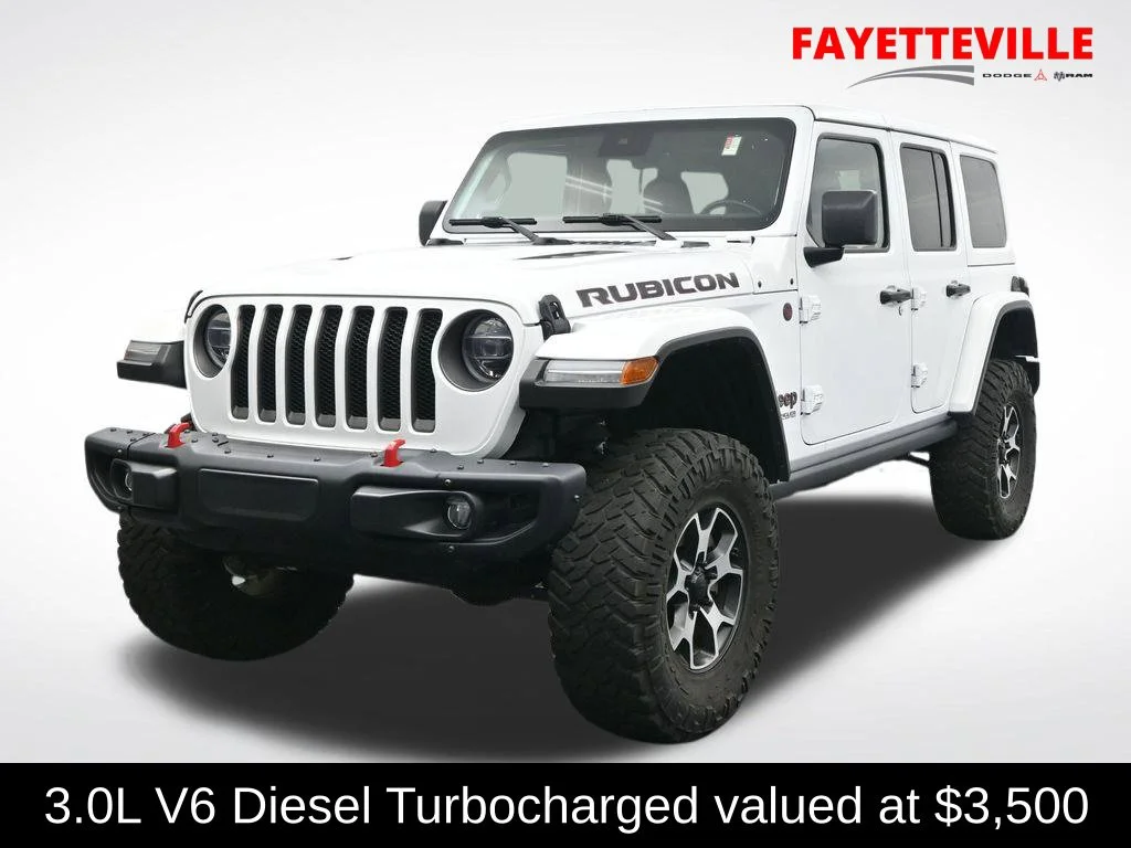Used 2021 White Jeep Unlimited Rubicon image 1