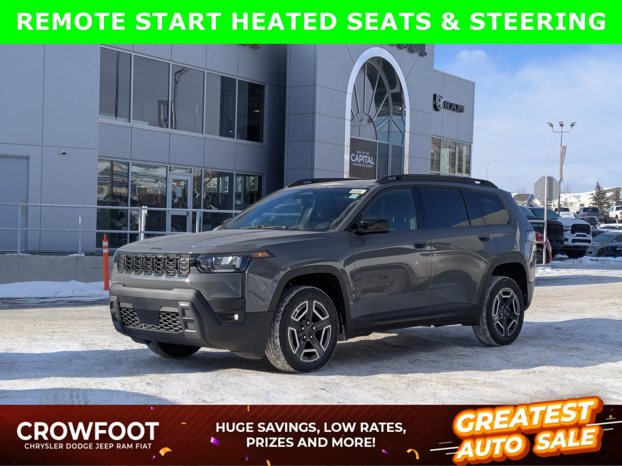 New 2026 Grey Jeep Laredo - - Hybrid - Adaptive Cruise - 12.3 Display - Heated Seats/Wheel - Remote Start & More! image 1