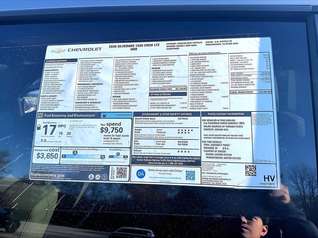New 2026 Chevrolet Silverado 1500 LTZ 4D Crew Cab