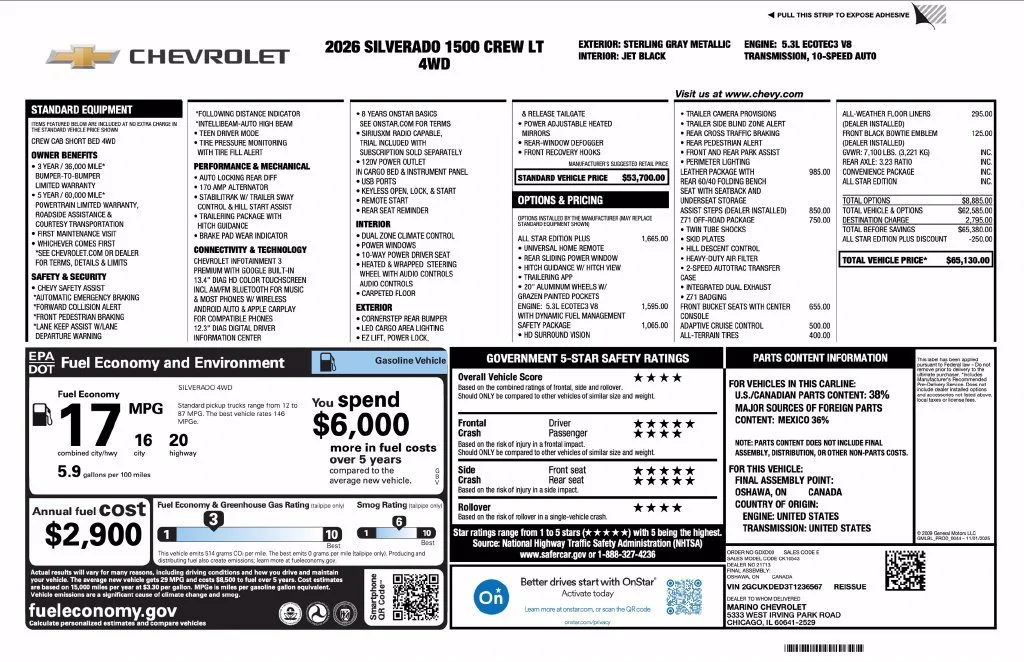 New 2026 Sterling Gray Metallic Chevrolet LT image 2