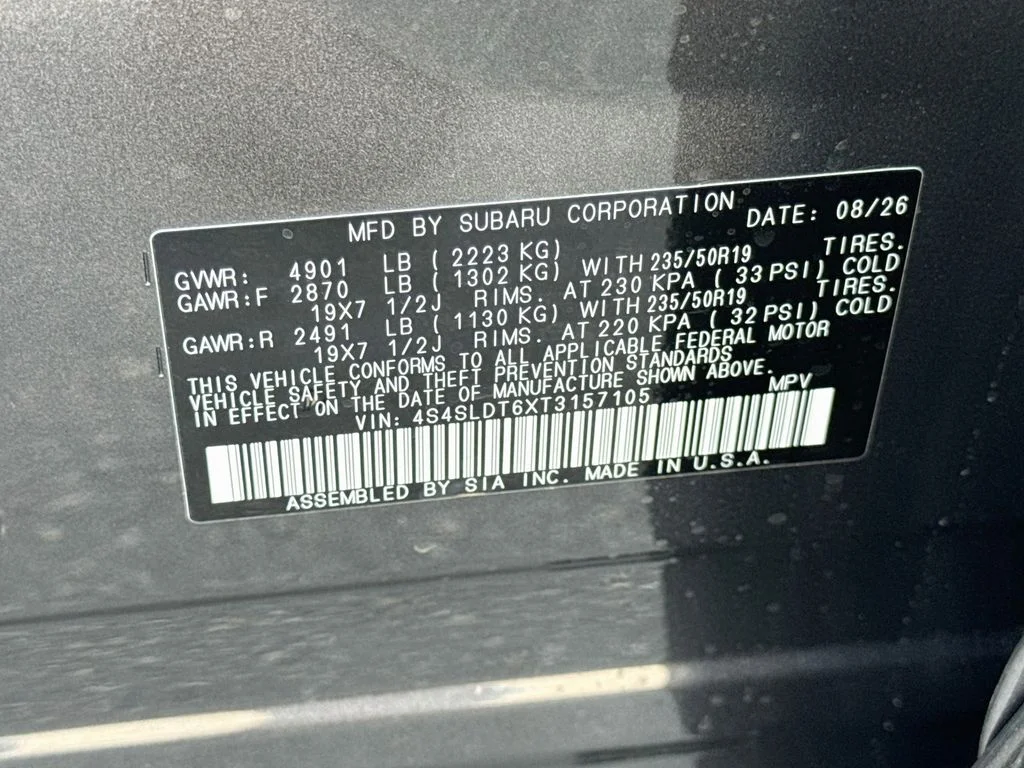 New 2026 Gray Subaru Touring image 43