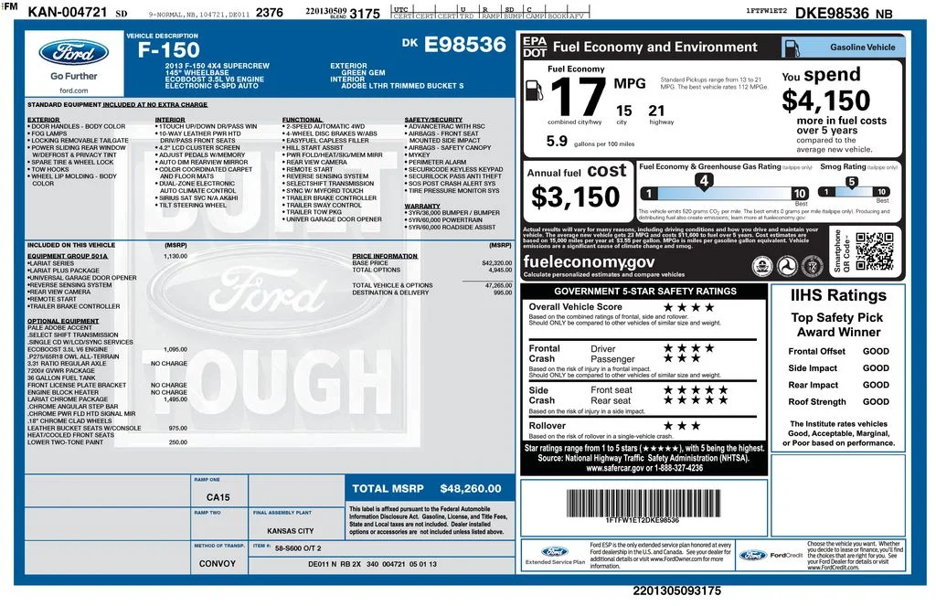 Used 2013 Ford F-150 Lariat with VIN 1FTFW1ET2DKE98536 for sale in Huron, SD