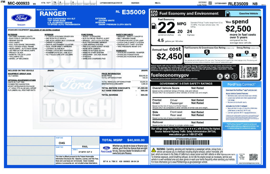 Used 2024 White Ford XLT image 2