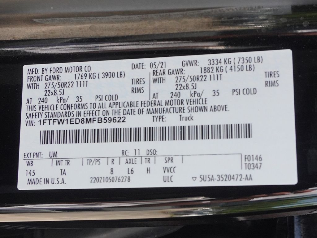 Used 2021 Black Ford Limited image 53