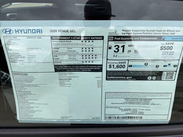 New 2026 Onyx Black Hyundai SEL image 17