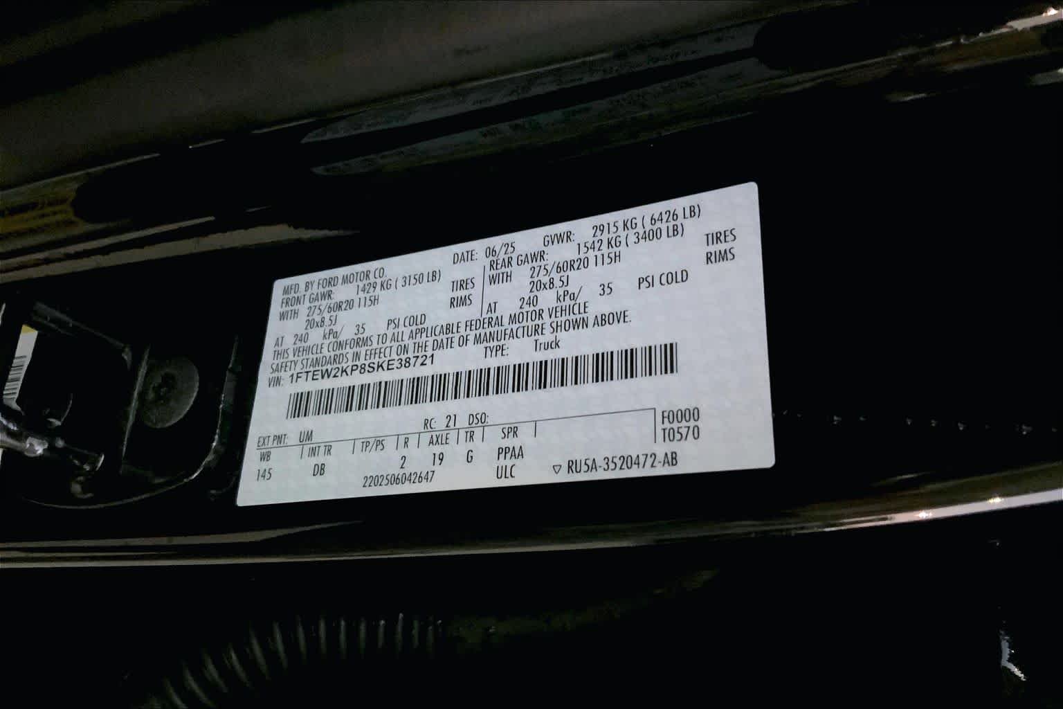 Used 2025 Agate Black Metallic Ford STX image 29