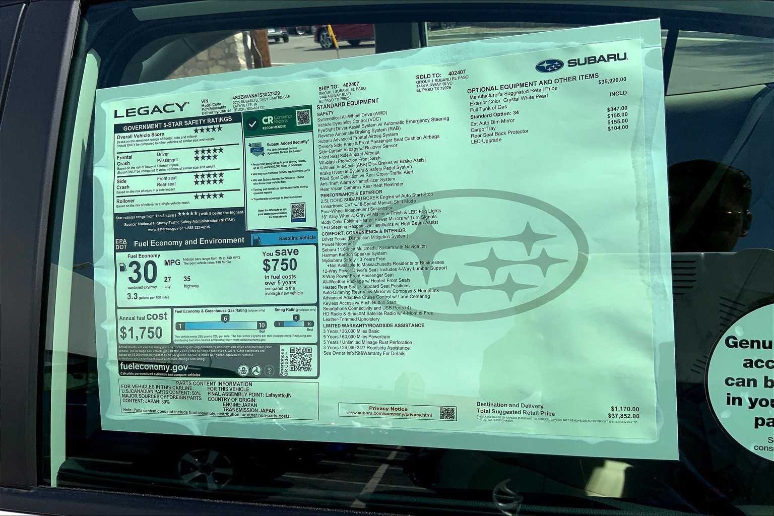 2025 Subaru Legacy Limited - Photo 19