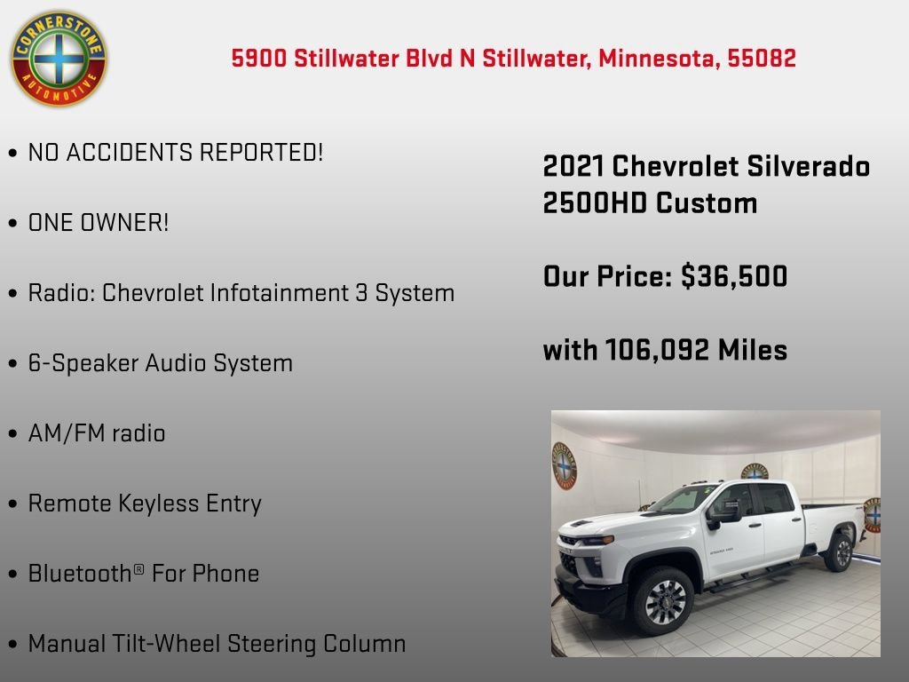 Used 2021 SUMMIT WHITE Chevrolet Custom image 20