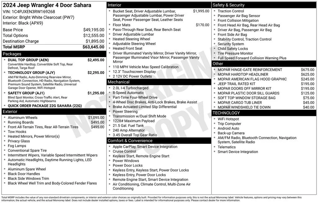 Used 2024 White Jeep Sahara image 17