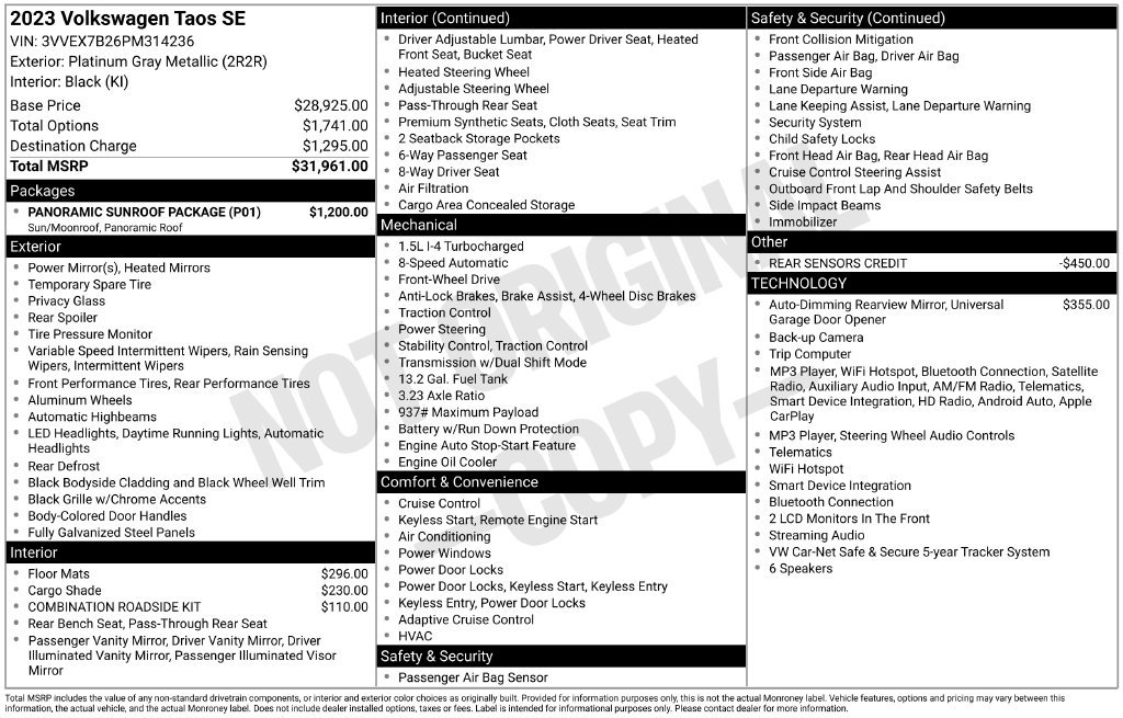Certified Used 2023 Gray Volkswagen 1.5T SE image 37