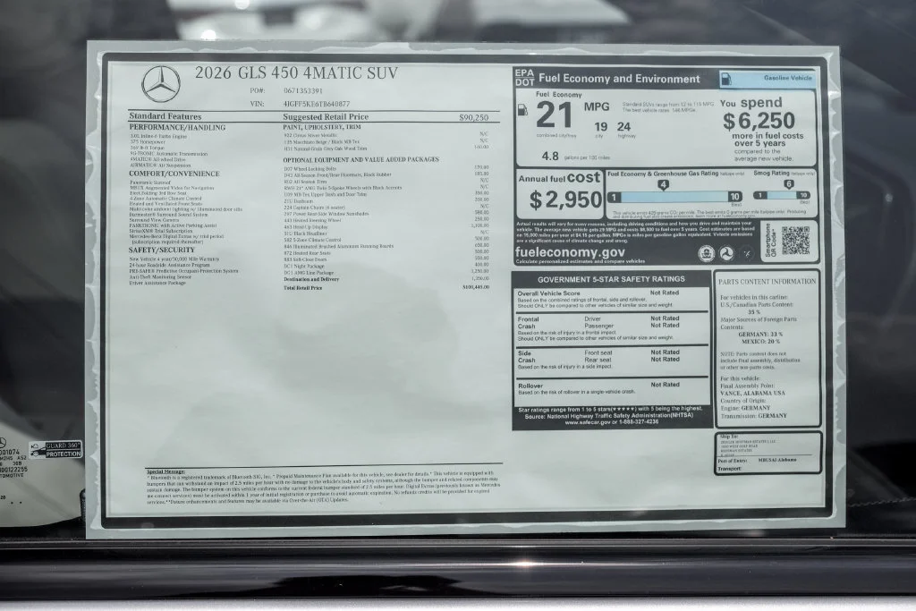 New 2026 Cirrus Silver Metallic Mercedes-Benz GLS 450 image 65