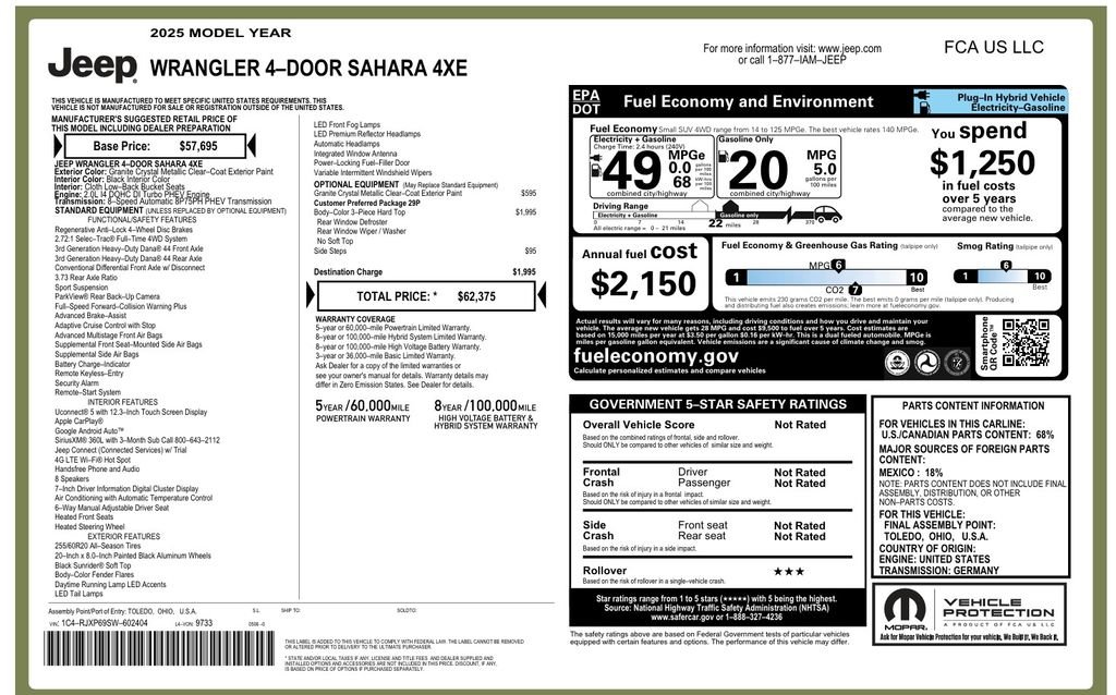 Certified Used 2025 Gray Jeep Sahara 4xe image 4